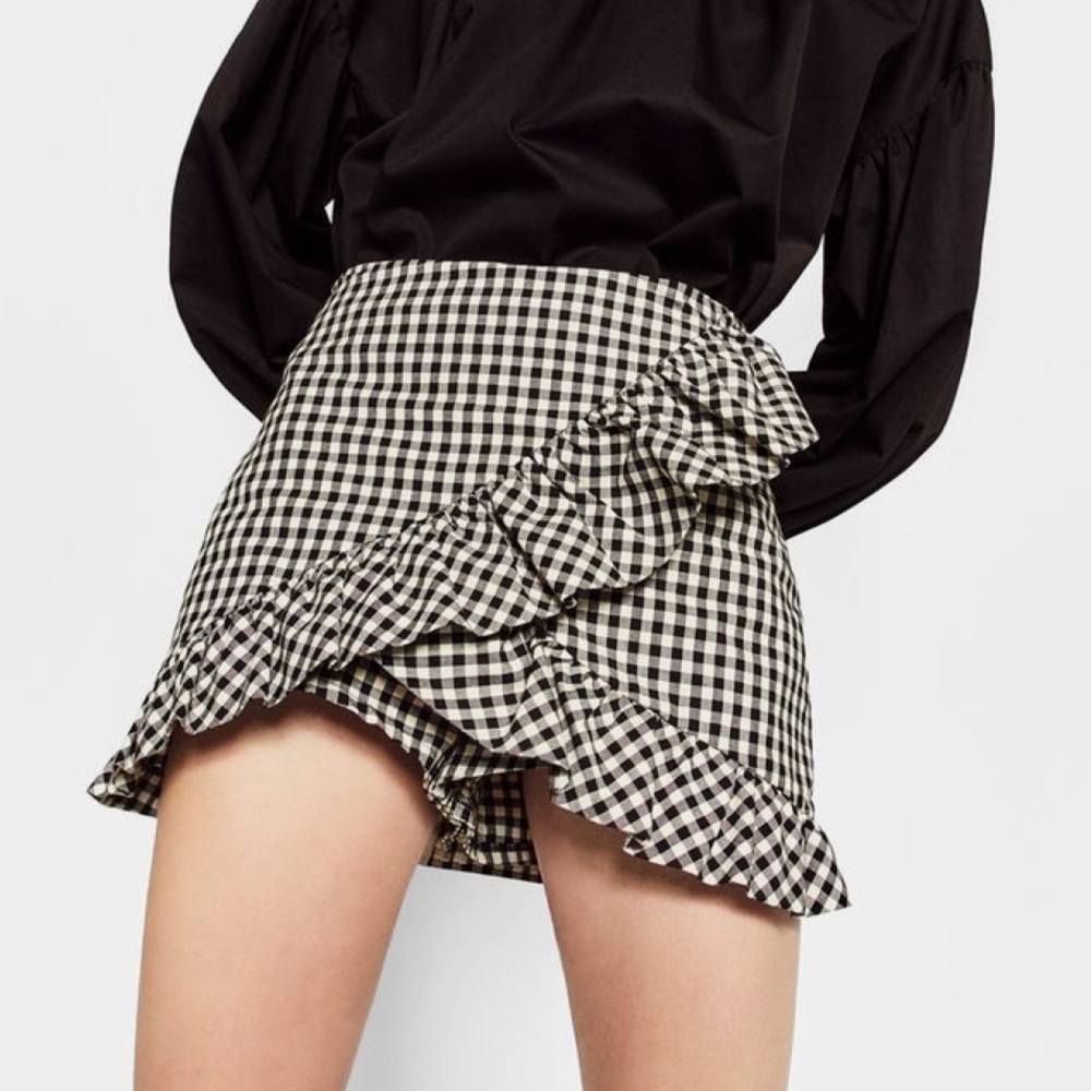 Zara Gingham Skort